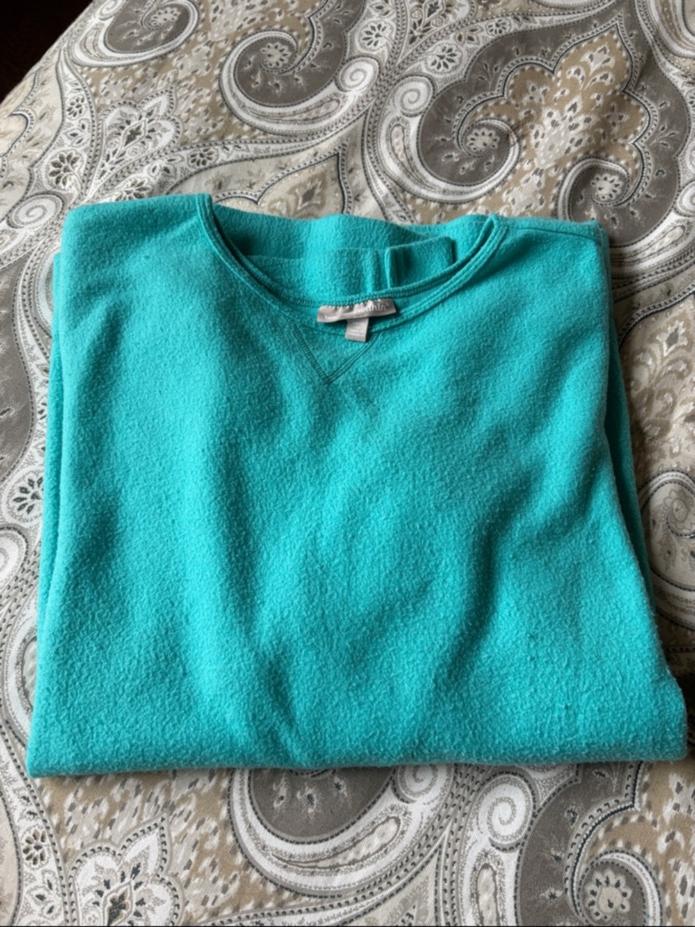 Woman Within Teal Pullover Sweatshirt